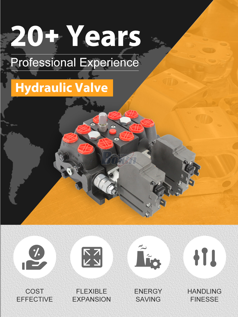 DCV100EMA-YT-JYT-J-K Electric motor 2 Spool Sectional Directional Valve detailed image